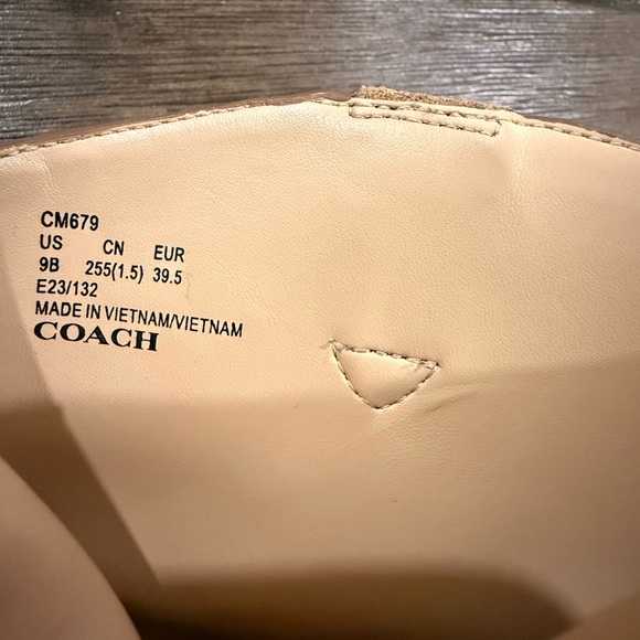 Coach Gold Studded Brown Suede Ankle Boots - Picture 5 of 7